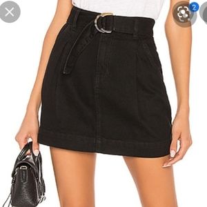 We the free black denim skirt with belt